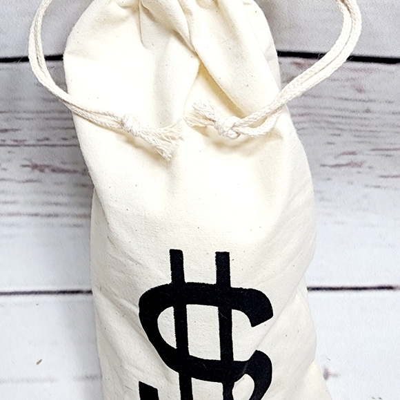 20 Canvas Money $ Bags Pouches Halloween Prop accessory bank robbery